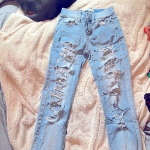 Light blue pair of Mudd, low rise skinny jeans. Brand: Mudd Size: 1